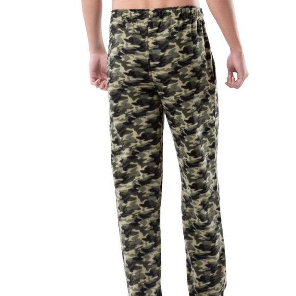 Fruit of the Loom Men’s Fleece Sleep Pajama Pants in Green Camo Pattern. Size L - Picture 4 of 7